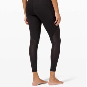 Lululemon Wunder Under High-Rise Tight 25" Chiffon Mesh Black Size 8